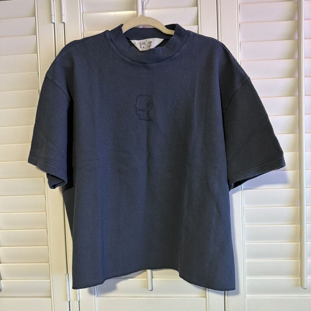 Brain Dead BOXY THERMAL MOCK NECK T-SHIRT - SLATE L